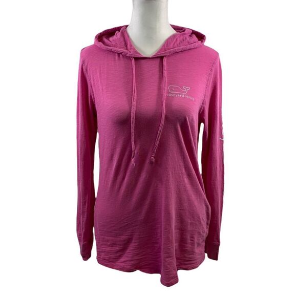 Vineyard Vines Pink Garment Dyed Slub Whale Hoodie Tee Size XXS - Picture 1 of 11